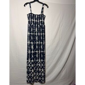 Soma maxi bra navy blue and white maxi dress size medium C23-5